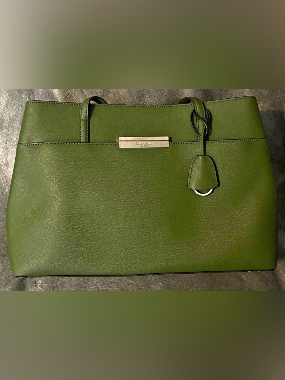 kate spade Olive Green Saffiano Tote with Gold Hardware